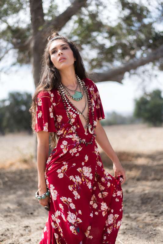 Gold Dust x Jonas and Muse Cotton Candy Red Wrap Dress 2