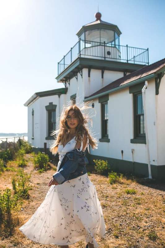Outfit ideas: floral maxi and a denim jacket