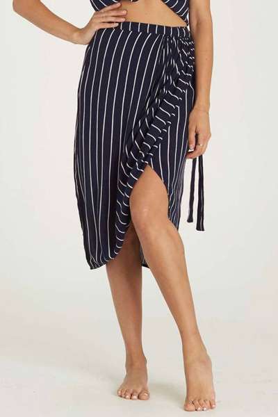 Denim Jacket Outfit Ideas: Pair a Vintage Denim Jacket with Wrap Skirt