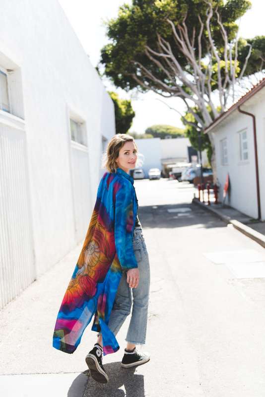 Jeans are a no brainer everyday outfit idea. Try a one piece swim suit as a bodysuit and a unique piece of vintage like this kimono will set your denim outfit apart