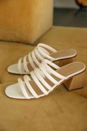 OFF WHITE MARIA MULES PALOMA WOOL WHITE BLOCK HEEL MULES