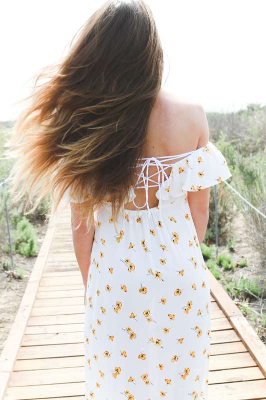 Stevie Sister Lace Back Dress Floral Midi Dress Off the shoulder mini dress
