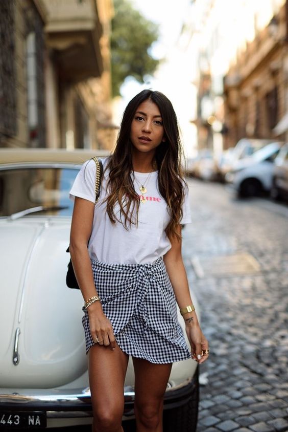 white wrap skirt outfit