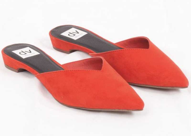 Dolce Vita Alert Red Mules Point Toe Mules