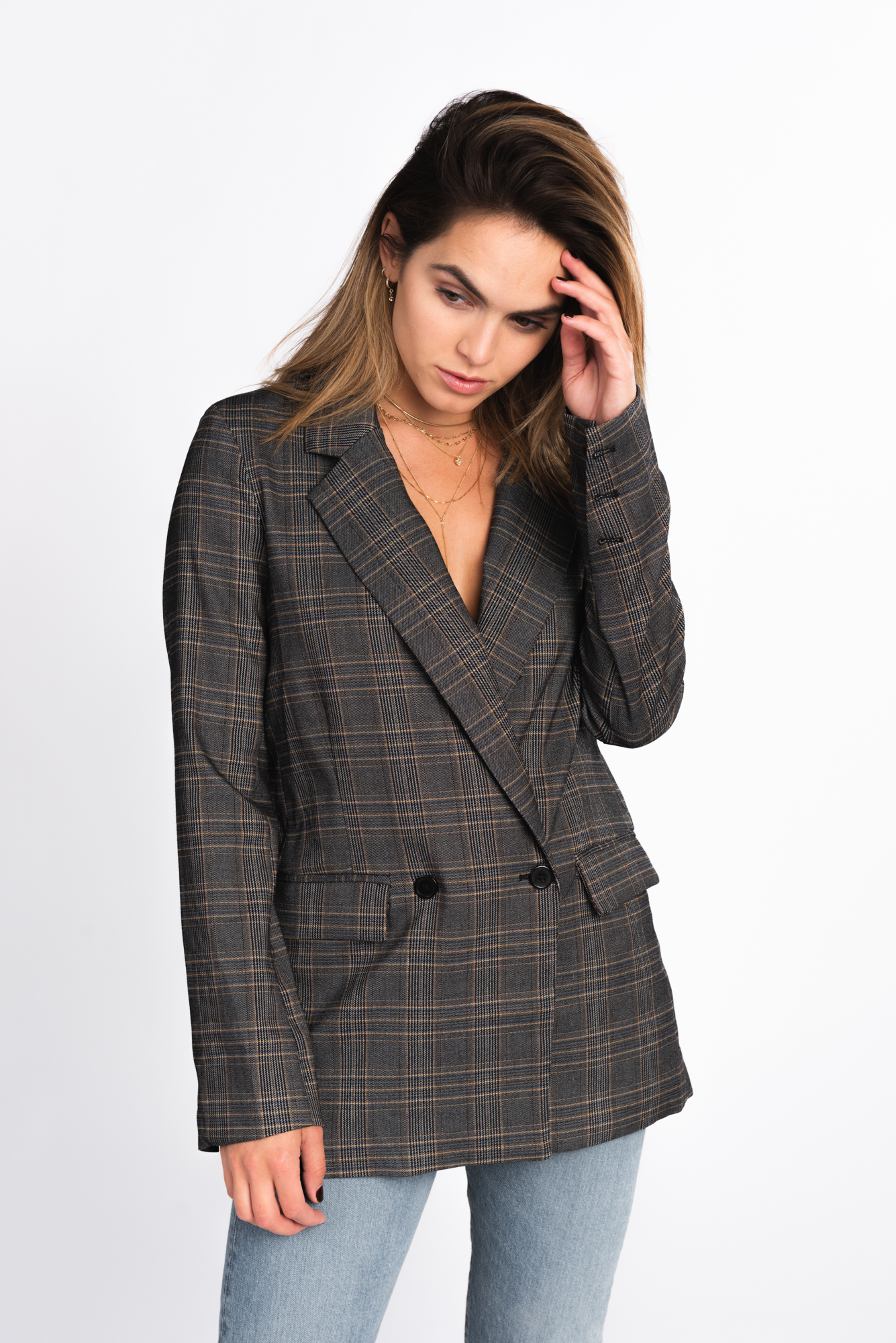 70's-style-plaid-blazer-outfit - So Sage Blog