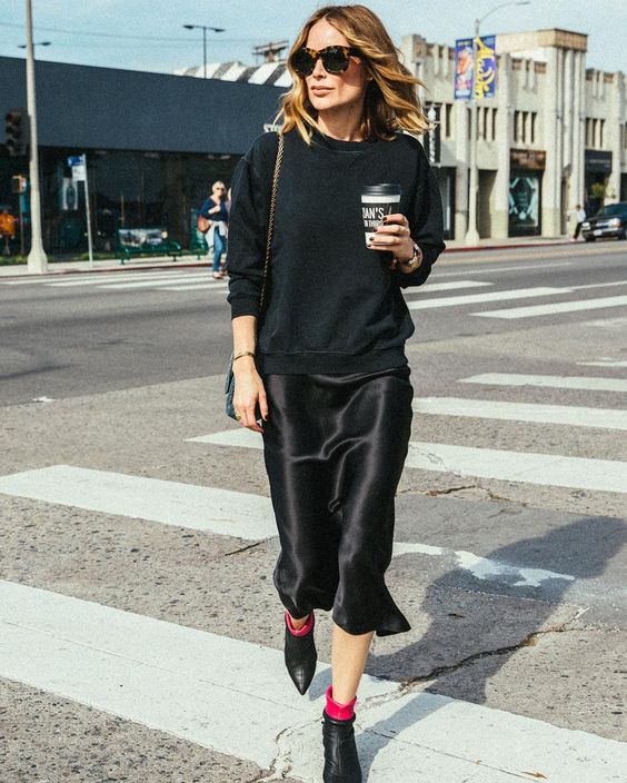 How To Style Your Black Slip Dress When The Party s Over