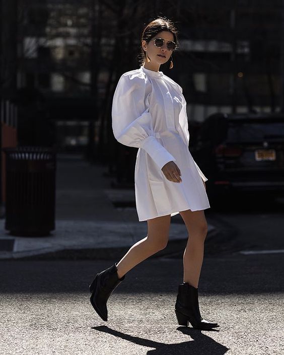 white dress with cowgirl boots