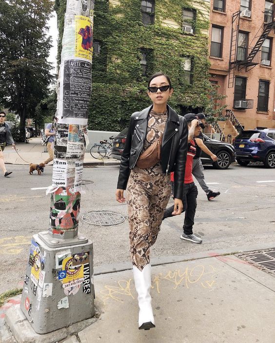 white cowboy boots street style