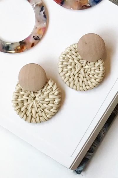 Casa Clara Blanca Rattan Earrings