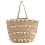 Pom Pom Woven Tote Bag Summer Trends Beach Bag