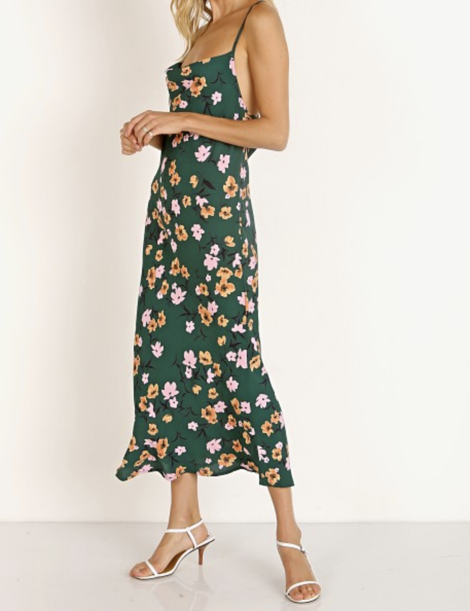 Flynn Skye Lynn Midi Emerald City Midi Floral Dress effortless fall trends