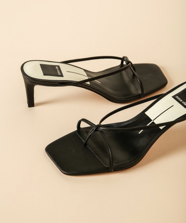 Dolce Vita Kayden Sandals Kitten Heel Black Thin Strap Sandals