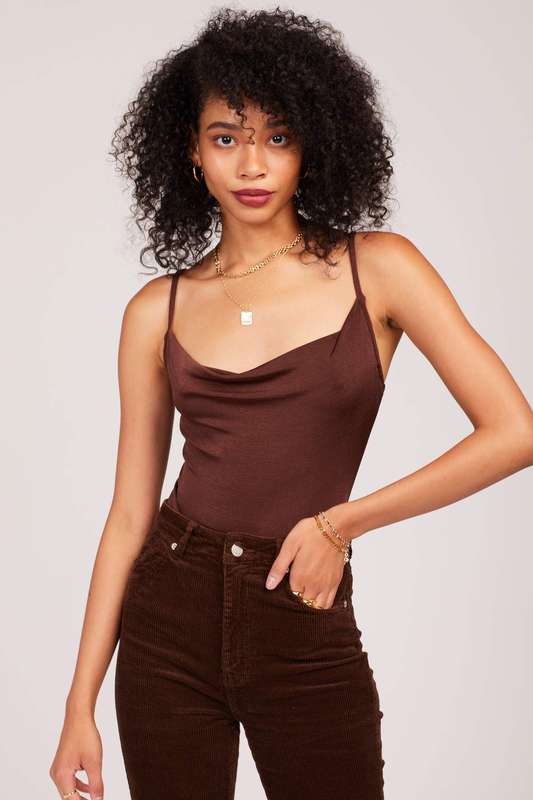 Brown Cowls in the Club Bodysuit